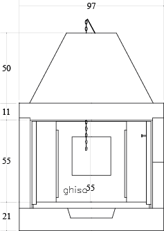 CAMINETTO PREFABBRICATO A LEGNA M 100 TGH JOLLY SX MARSICAMIN