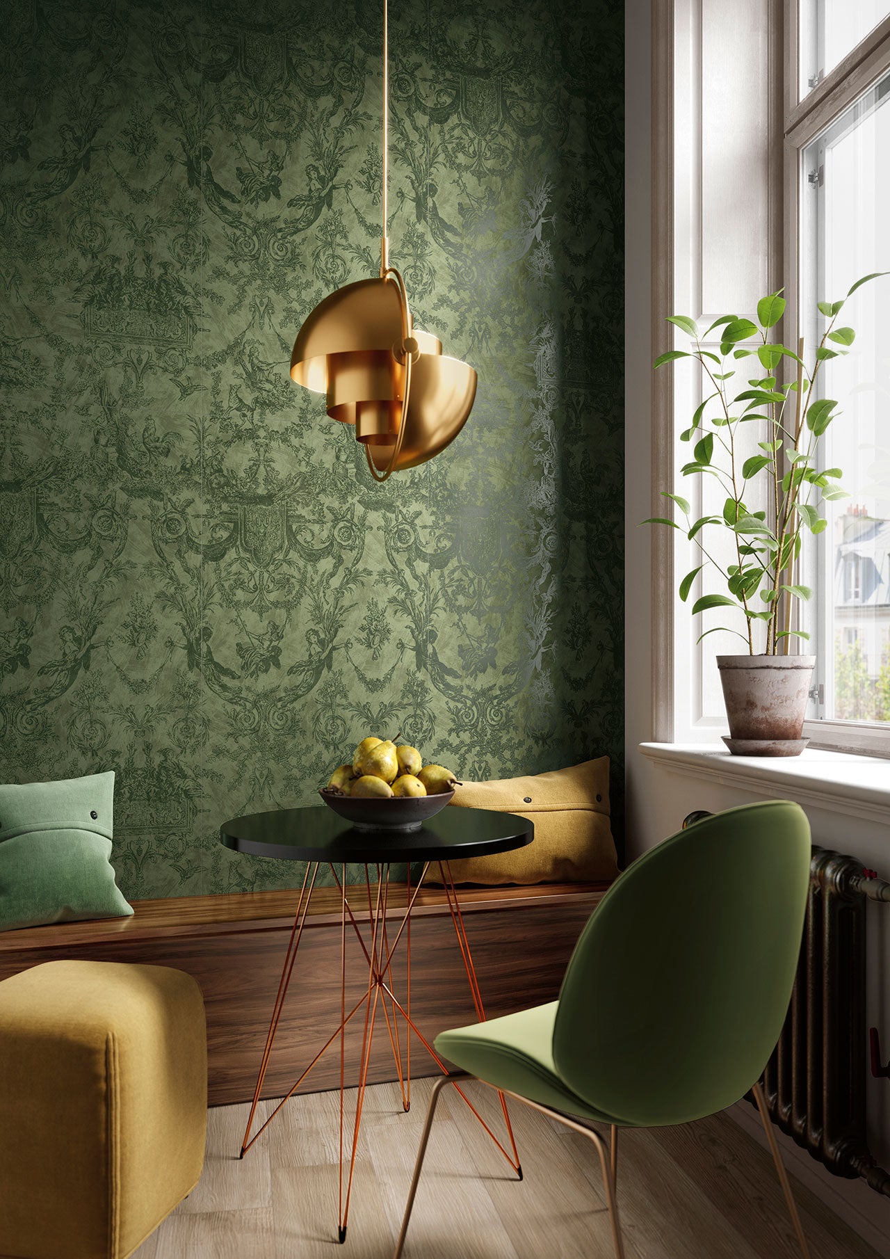Chromagic Toile de jouy olive 60x120 Rettificato Cir Ceramiche