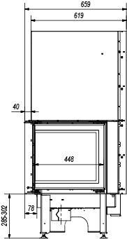 FALO' 85 LATERALE DX KW14 MONOBLOCCO A LEGNA MARSICAMIN