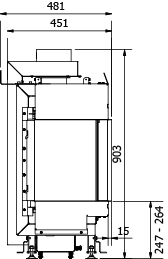 CAMINO GAS 100 LATERALE SX METANO G 20 KW 13 MARSICAMIN