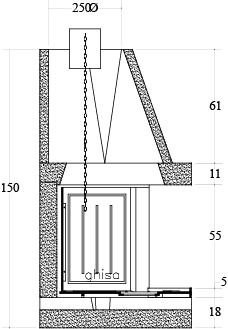 CAMINO GAS 70 FRONTALE GPL G 31 KW 5,5 MARSICAMIN