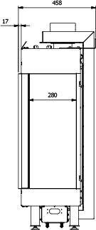 CAMINO GAS 50 VERTICAL LATERALE DX METANO G 20 KW 8 MARSICAMIN