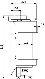 CAMINO GAS 70 TRIFACCIALE METANO G 20 KW 8 MARSICAMIN