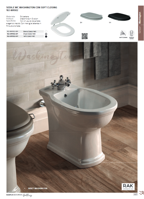 Washington Bidet erogazione rubinetto Rak
