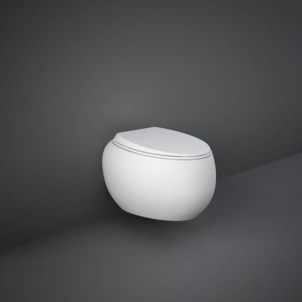 Cloud Vaso sospeso rimless fissaggio nascosto bianco opaco Rak Ceramics