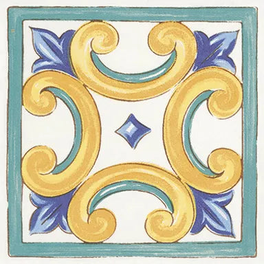Antiche Riggiole Napoletane Angolo Fascia Marechiaro 11x11 Savoia Italia