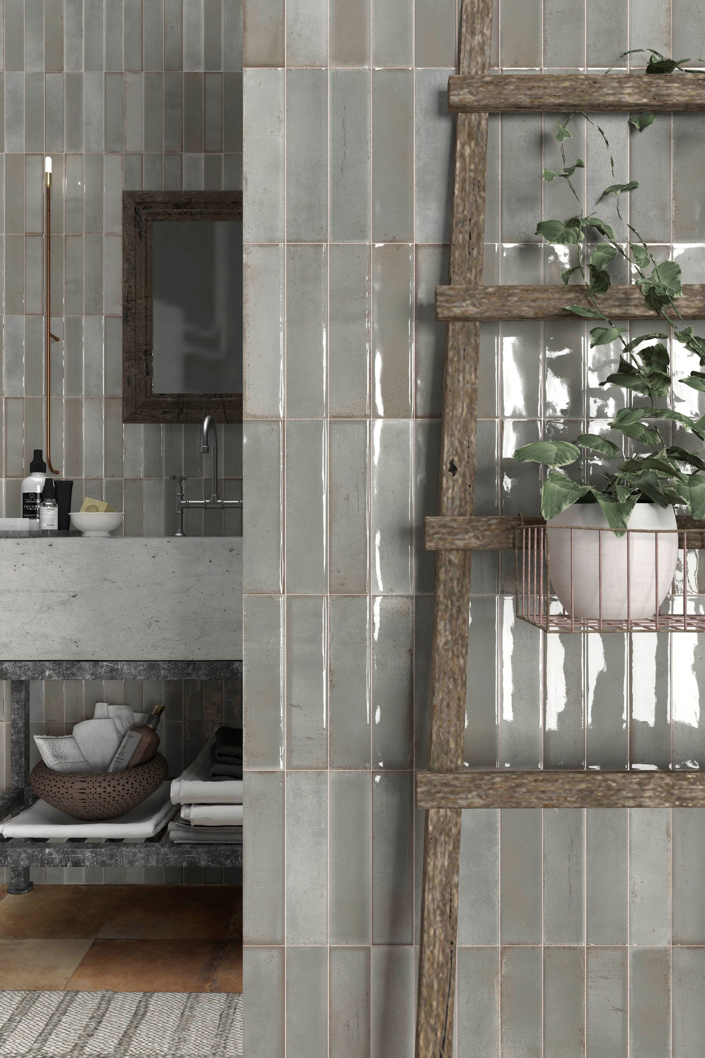 Artisan Grigio 25x60 Bordo Nat. Lucido Savoia Italia