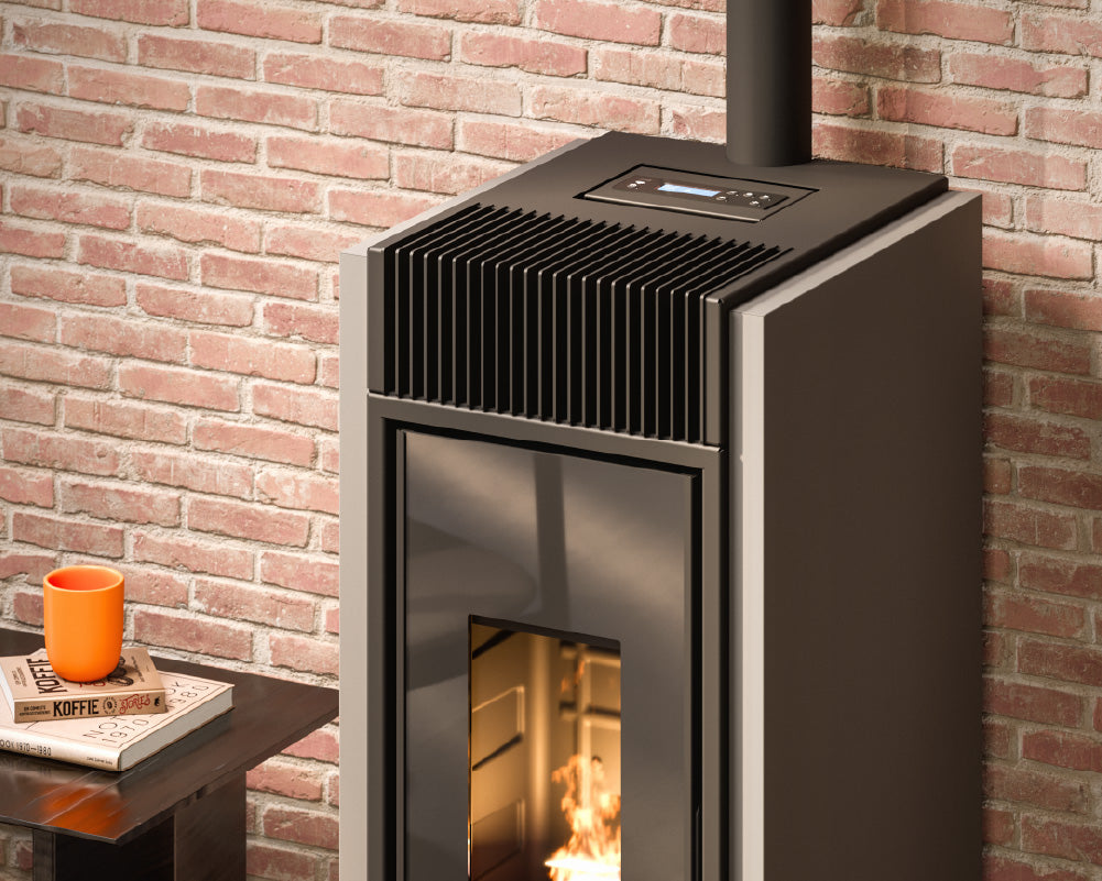 Bold 7 Up-Twin Metallo Antracite Stufa a Pellet Ventilata 7 kW Cadel