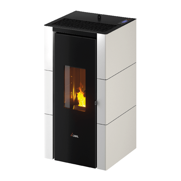 Cristal 7 Metallo Bianco Stufa a Pellet 7 Kw Ad Aria CADEL