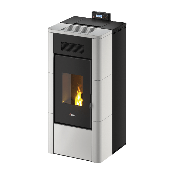 River Idro 16 Maiolica Bianco Stufa a Pellet 16,1 Kw Idro CADEL