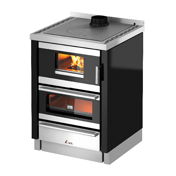 Kook 60 Metallo Nero Cucina a Legna 6,2 Kw CADEL