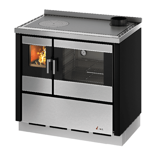 Kook 90 Metallo Nero Cucina a Legna 7,5 Kw CADEL