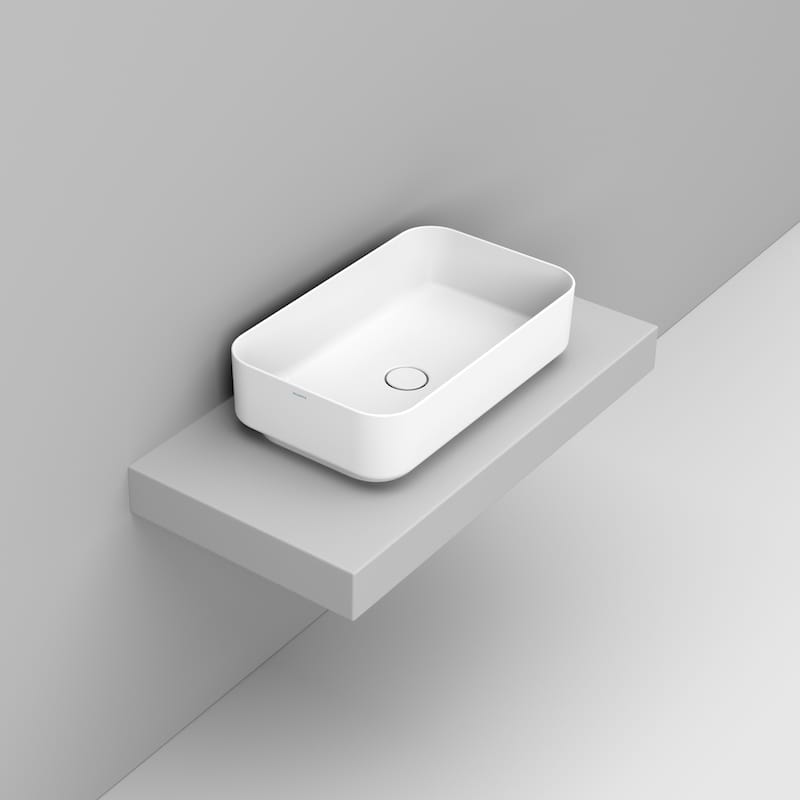 Noemi Lavabo da appoggio rettangolare 64x38 cm bianco opaco Dolomite