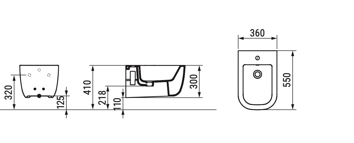 Mirto Bidet sospeso erogazione rubinetto Dolomite