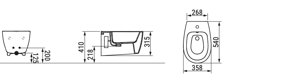 Demy Bidet sospeso erogazione rubinetto Dolomite