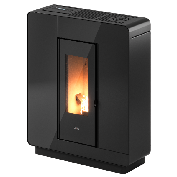 Elle Plus 9 Flexit Vetro Nero Stufa a Pellet 8,5 Kw Canalizzata Ad Aria CADEL