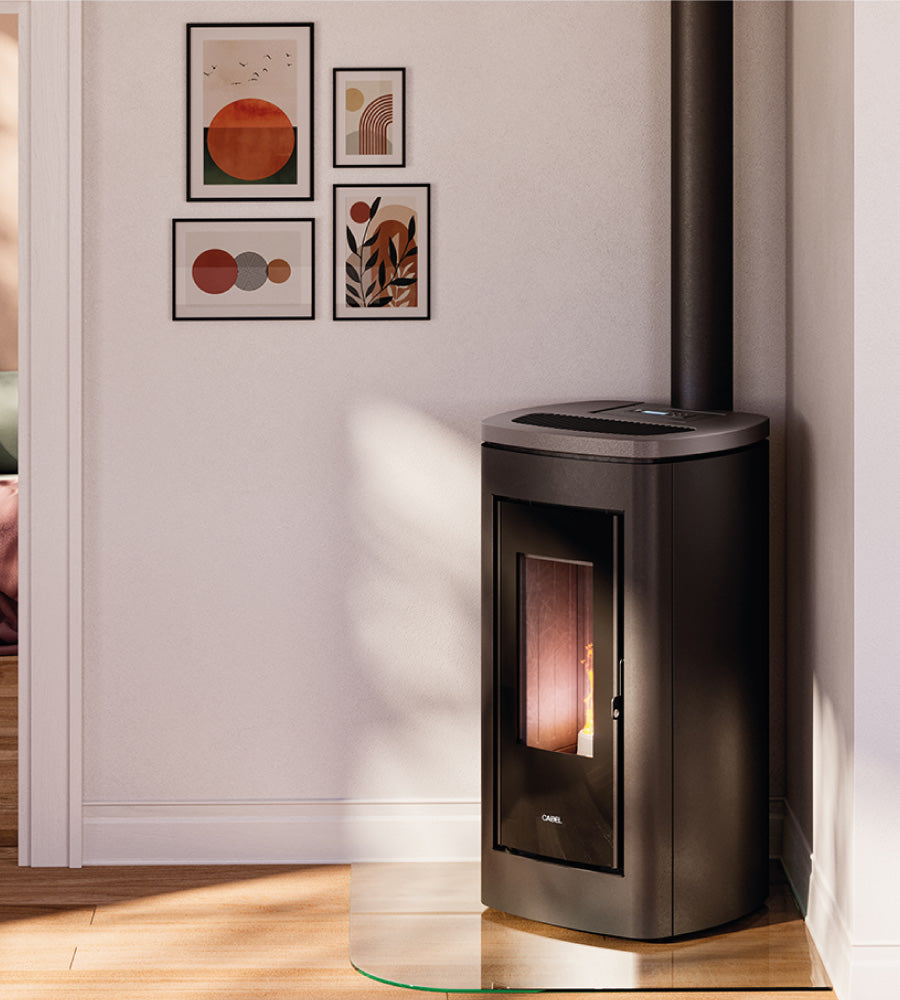 Eclipse Plus 11 Antracite-Titanium Stufa a Pellet 10,5 Kw Canalizzata Ad Aria CADEL