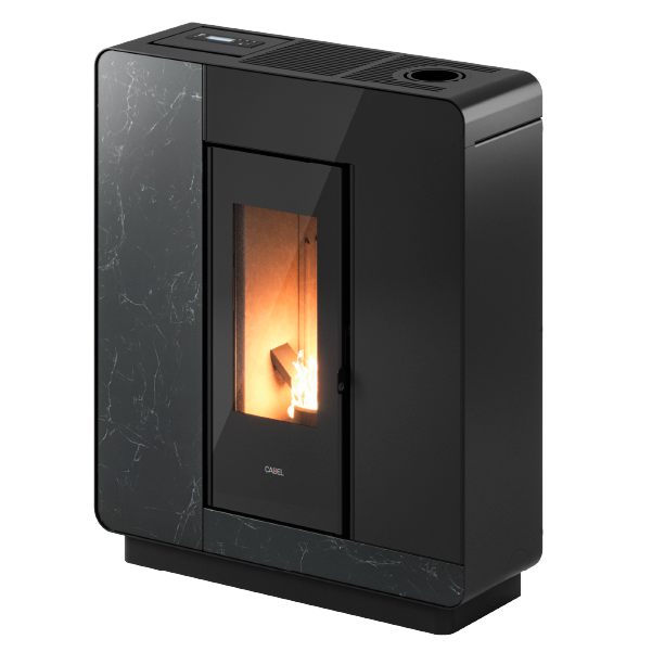 Elle Plus 9 Up-Twin Pietra Nero Greco Stufa a Pellet 8,5 Kw Canalizzata Ad Aria CADEL