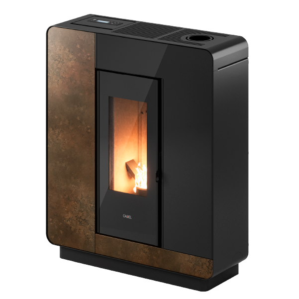 Elle Plus 9 Up-Twin Pietra Ossido Bruno Stufa a Pellet 8,5 Kw Canalizzata Ad Aria CADEL