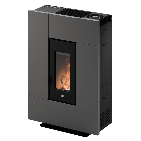Grace 7 Up-Twin Metallo Antracite Stufa a Pellet 6,9 Kw Ad Aria CADEL