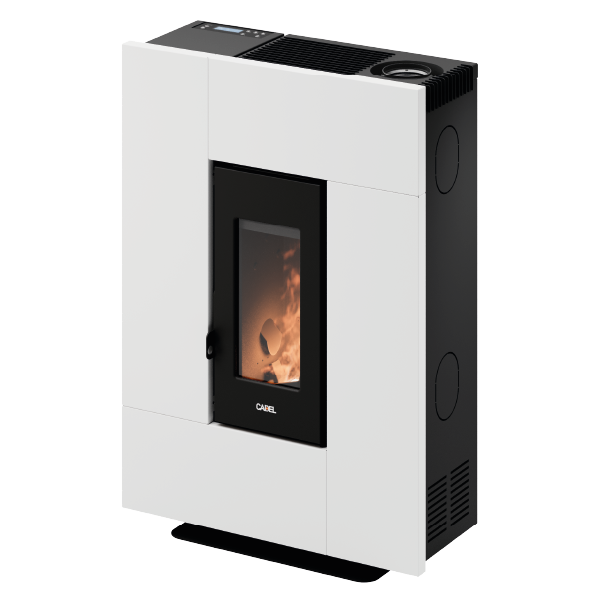 Grace 7 Up-Twin Metallo Bianco Stufa a Pellet 6,9 Kw Ad Aria CADEL