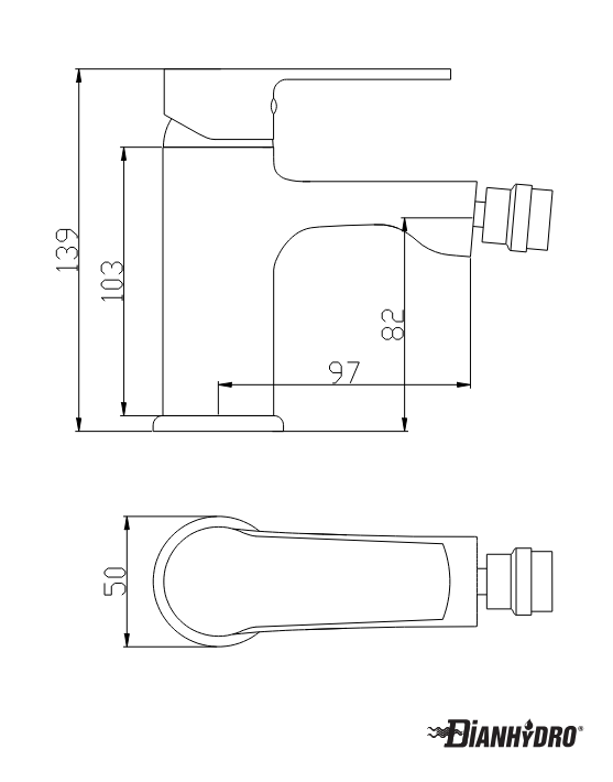 Miscelatore Monocomando per Bidet Margot Cromo DianHydro