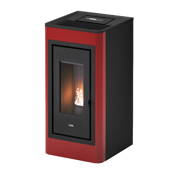 Kobe 11 Metallo Rosso Stufa a Pellet 10,5 Kw Ad Aria CADEL