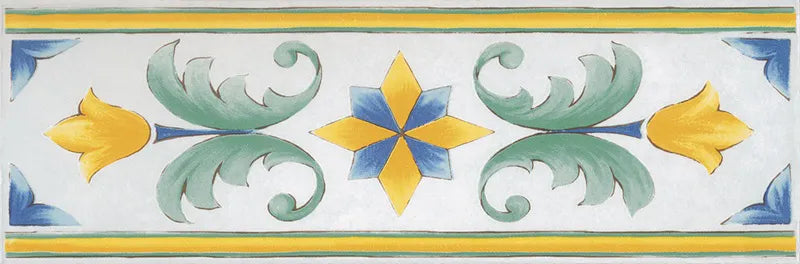 Antiche Riggiole Napoletane Fascia Santa Chiara 11x34 Savoia Italia