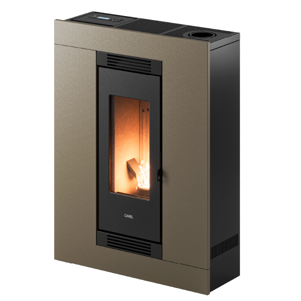 Luce Plus 9 Up-Twin Metallo Light Bronze Stufa a Pellet 8,5 Kw Canalizzata Ad Aria CADEL