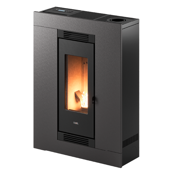 Luce Plus 9 Up-Twin Metallo Titanium Stufa a Pellet 8,5 Kw Canalizzata Ad Aria CADEL