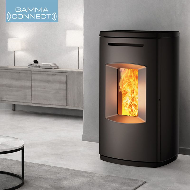 Nexa EP Antracite Termostufa a Pellet Idro Ermetica e Ventilata 15,9 kW Caminetti Montegrappa