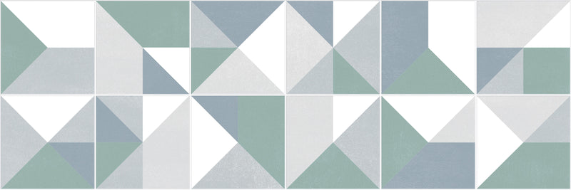 Nuance Caleidos Acqua 25x75 Bordo Nat. Matt (4 soggetti misti) Savoia Italia