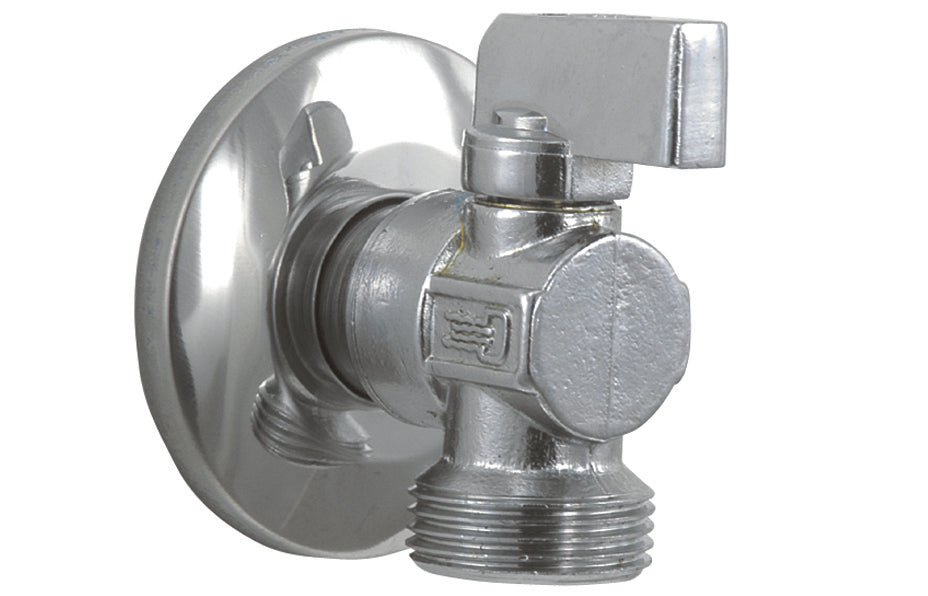 Rubinetto a Sfera per Lavatrice 1/2" × 3/4" Cromato con Rosetta