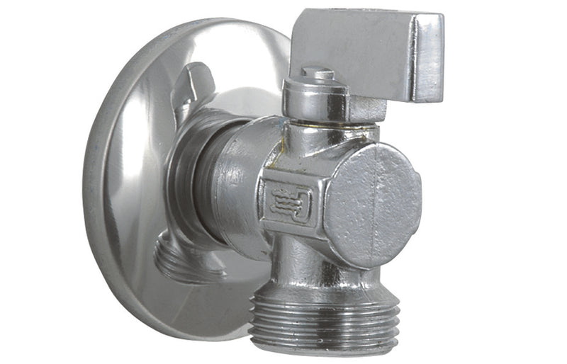 Rubinetto a Sfera per Lavatrice 1/2" × 3/4" Cromato con Rosetta