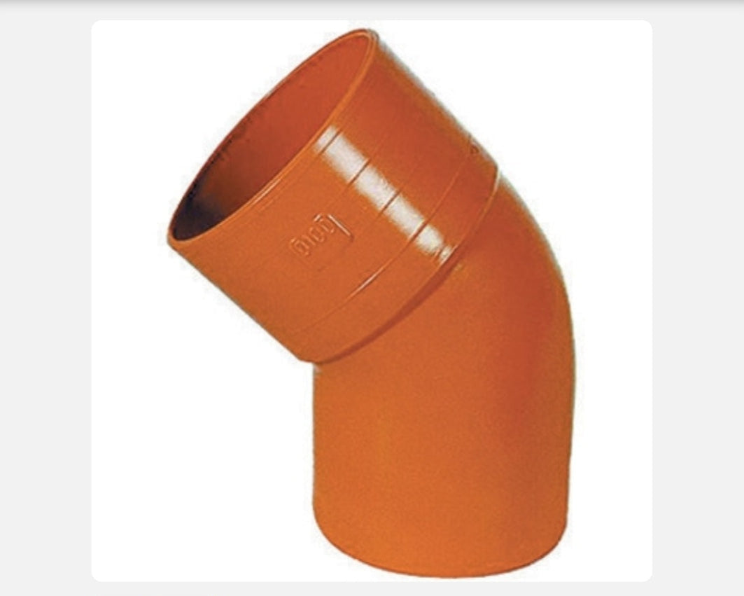 Curva 45° in PVC Rigido Arancio Ø 160 mm