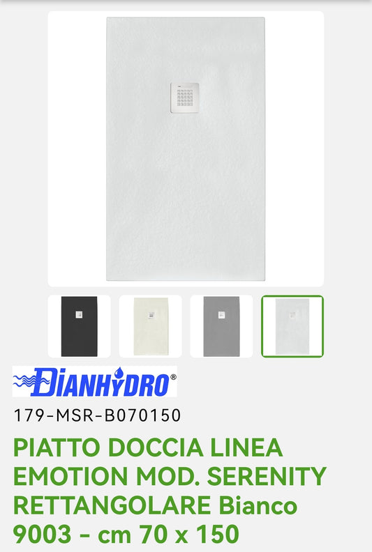 Piatto Doccia 70x150 Bianco Mod. Serenity