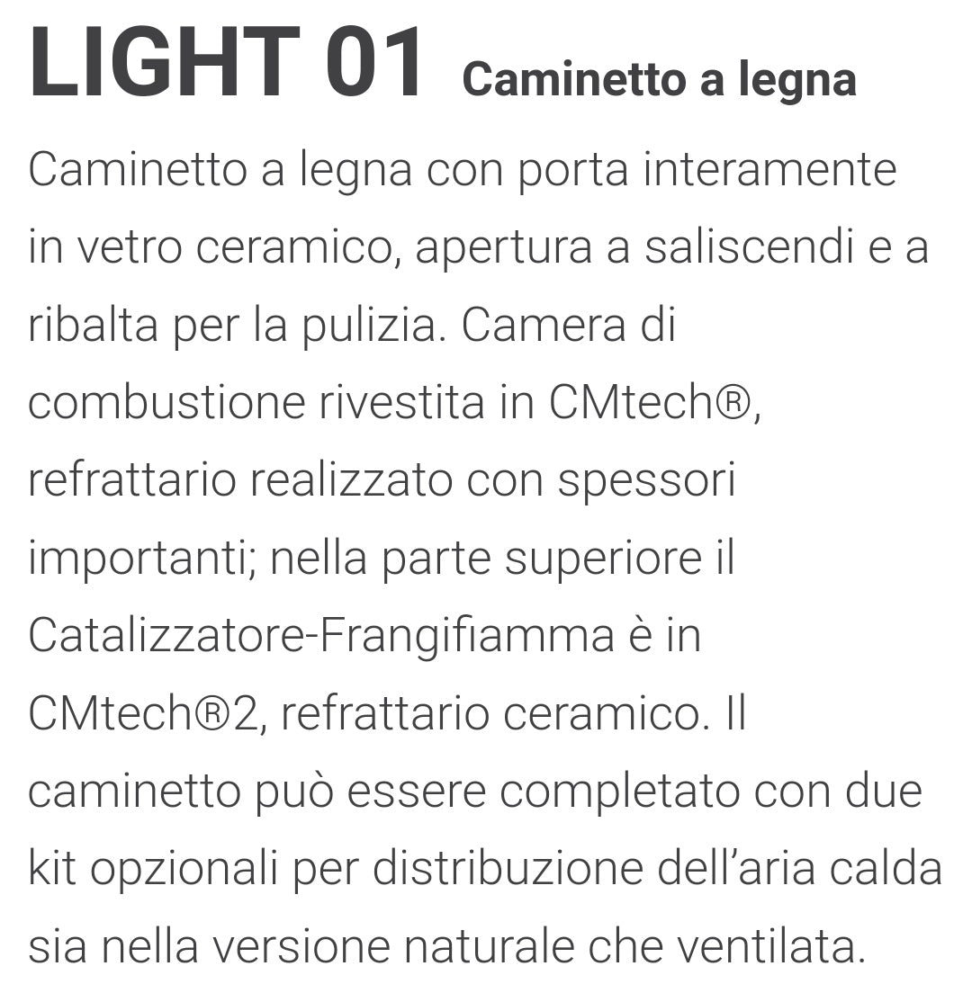 Caminetto a Legna LIGHT 01 Montegrappa