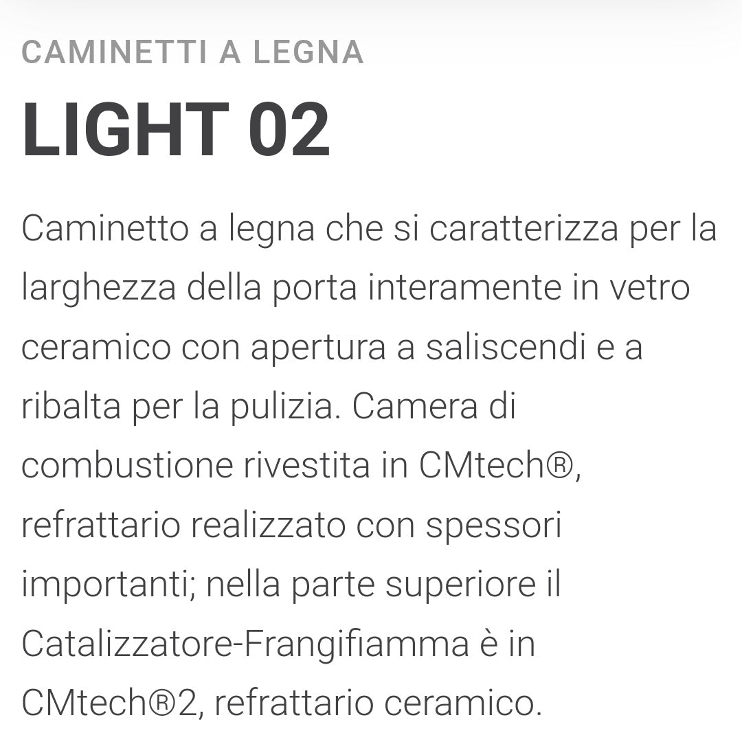 Caminetto a Legna LIGHT 02N Montegrappa