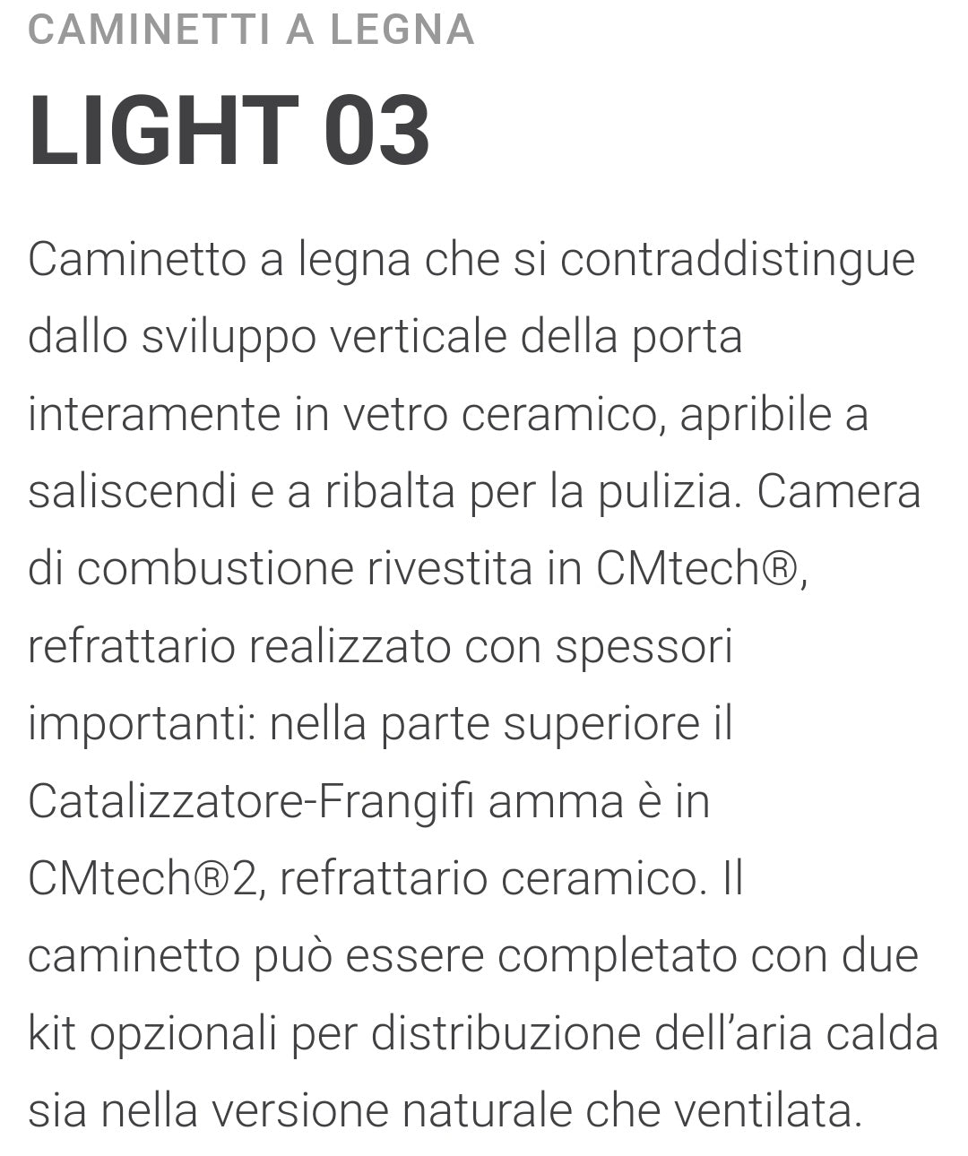 Caminetto a Legna LIGHT 03 Montegrappa