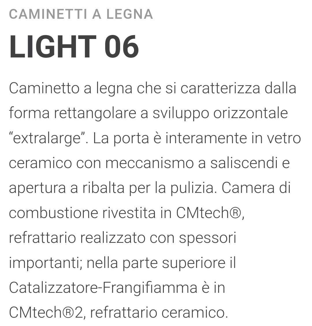 Caminetto a Legna LIGHT 06N  Montegrappa