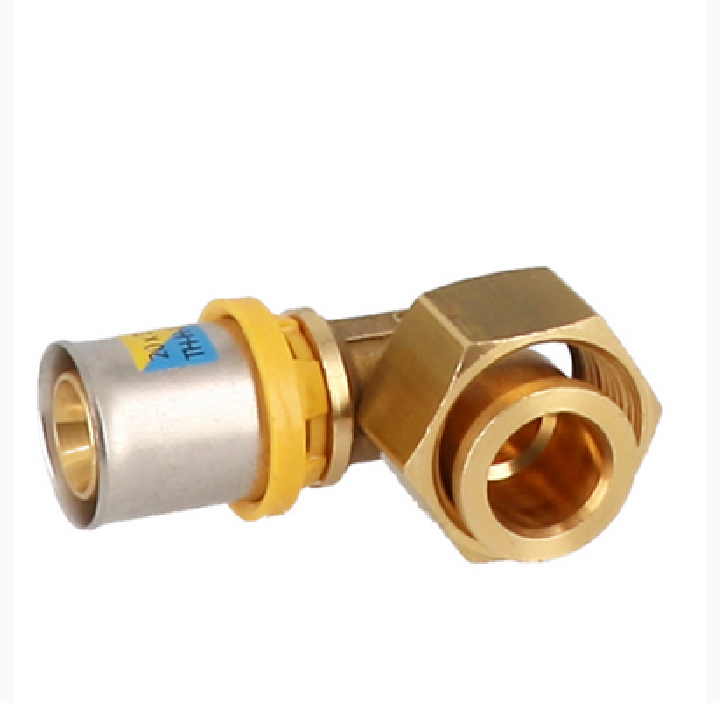 ANGOLO DADO GIREVOLE E SEDE PIANA CON GUARNIZIONE PRESSARE MULTISTRATO F3/4X26