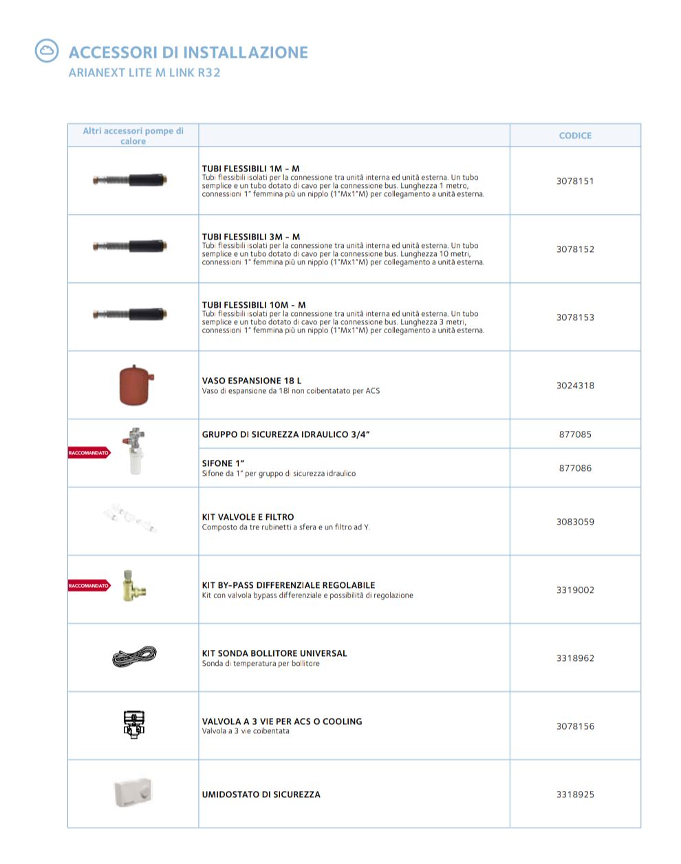 Pompa di Calore Arianext Lite M Link R32 Kw 15 Chaffoteaux