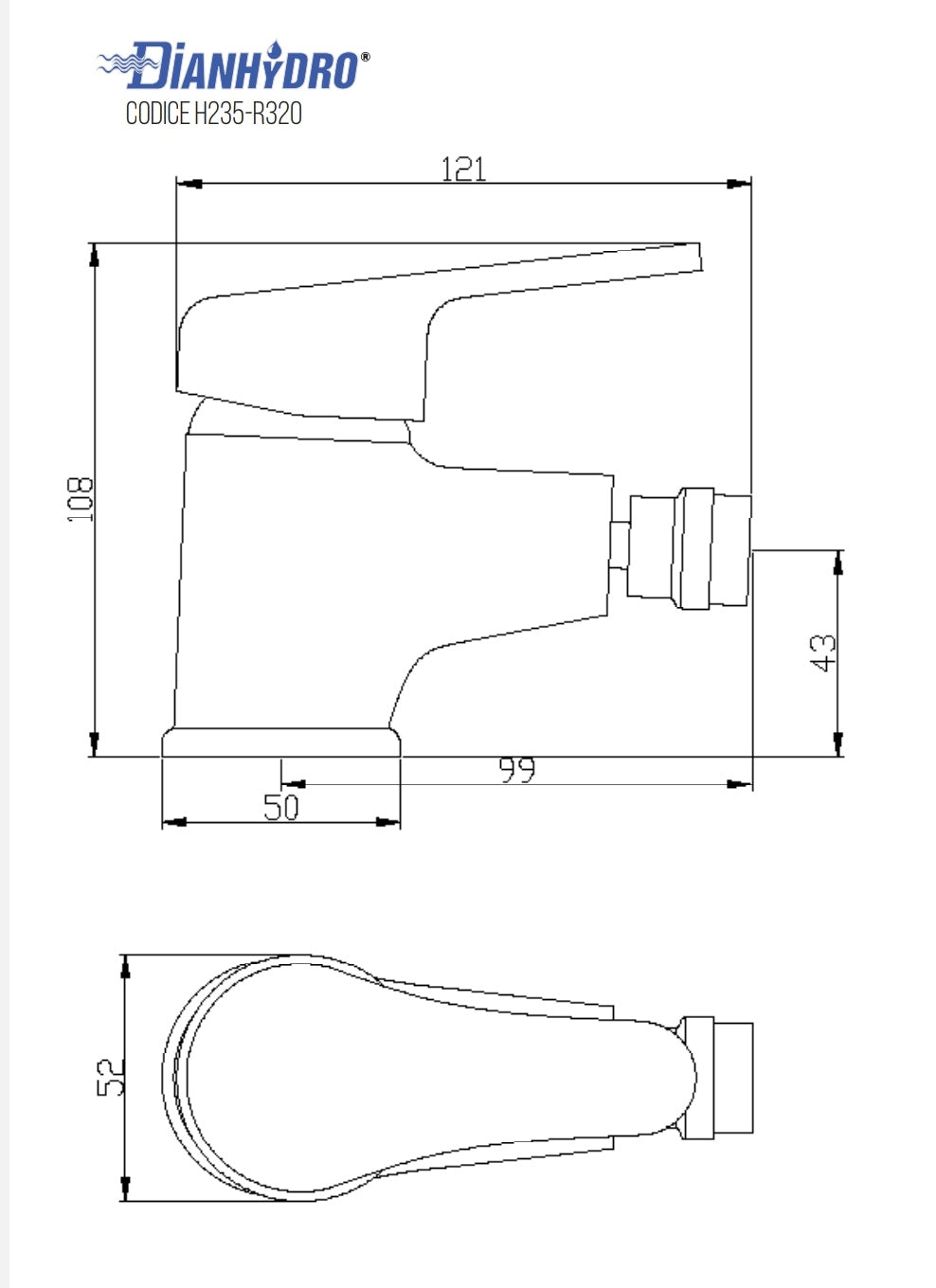 Miscelatore Monocomando Bidet Ines HydrAll Cromo