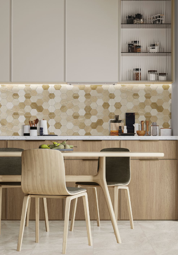 Alaska Esagone Sand 25x75 Bordo Nat. Matt (2 soggetti misti) Savoia Italia