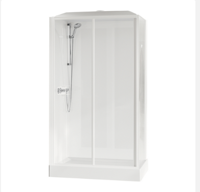 Cabina doccia 1 anta scorrevole e 1 fissa cm 80x120 modello MEDIA GLASS 2P