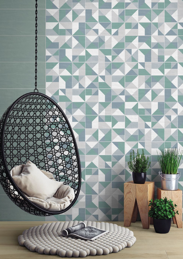 Nuance Caleidos Acqua 25x75 Bordo Nat. Matt (4 soggetti misti) Savoia Italia
