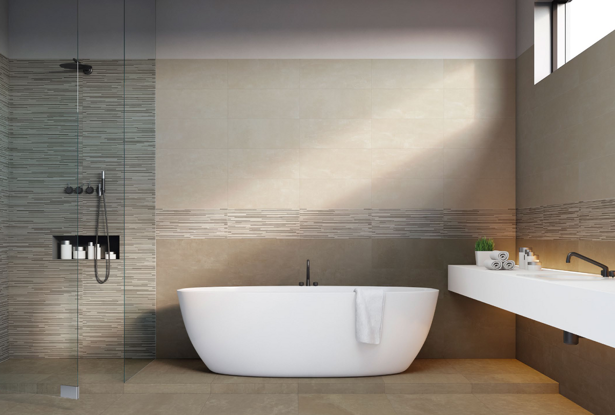 Mood Muretto Almond/Tortora 25x60 (4 soggetti misti) Savoia italia