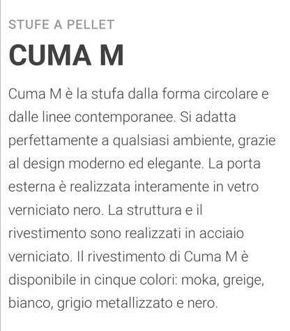 Cuma Nero MW24 Stufa Idro a Pellet Caminetti Montegrappa
