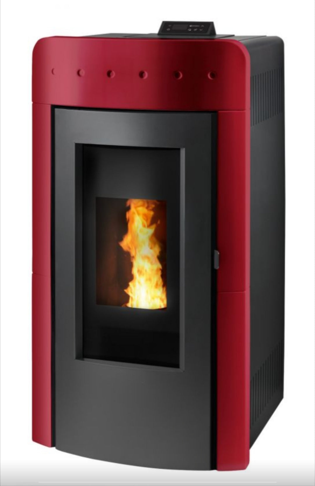 Termostufa a Pellet Idro Atollo AQ32S Bordeaux Lucido Caminetti Montegrappa 31,5 kW