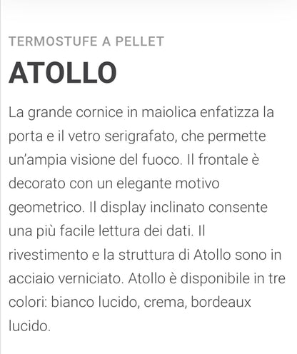 Atollo AQ27S Stufa a Pellet Idro Caminetti Montegrappa